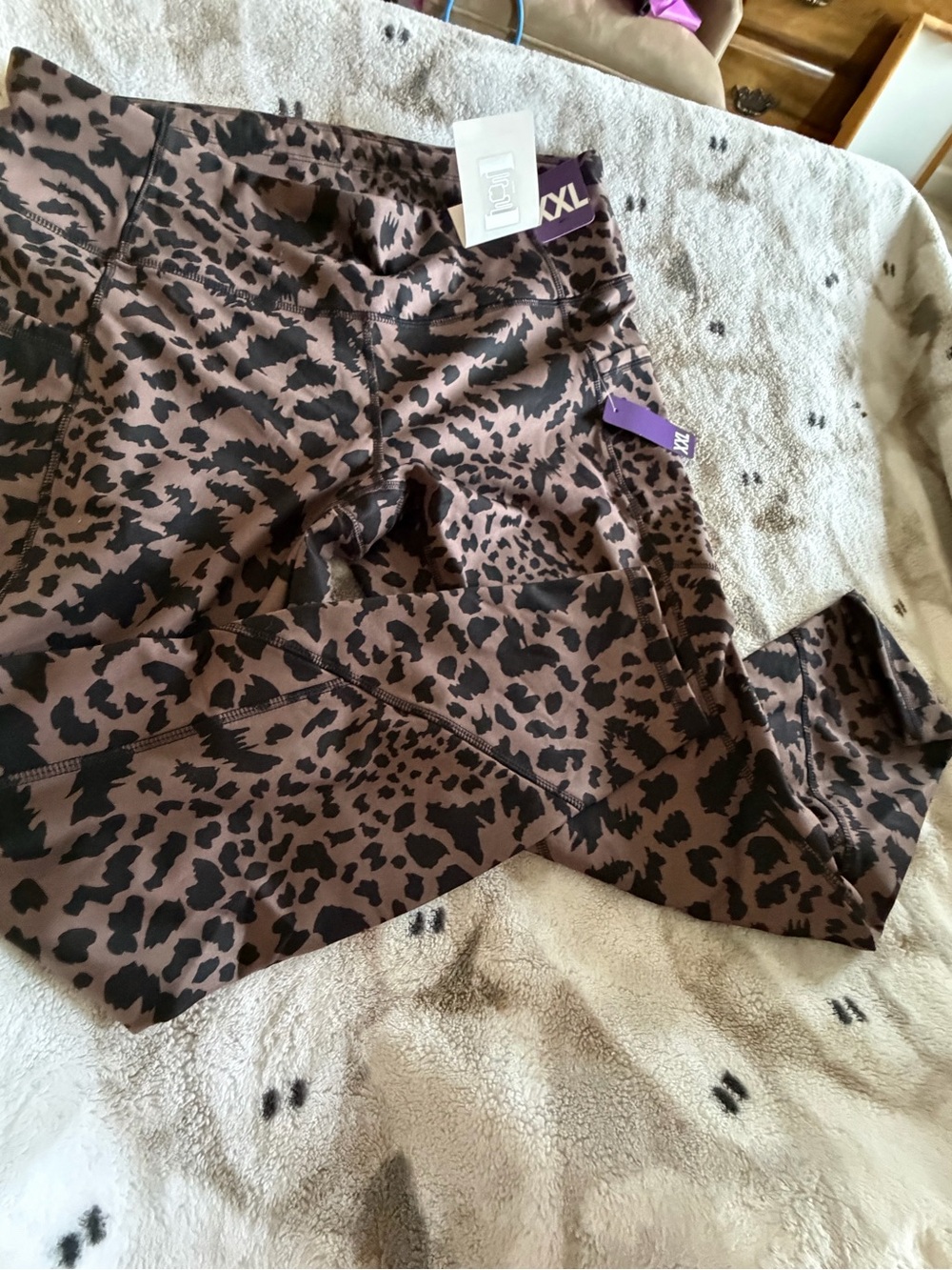 XXL Animal Print Leggings - Brown/Black